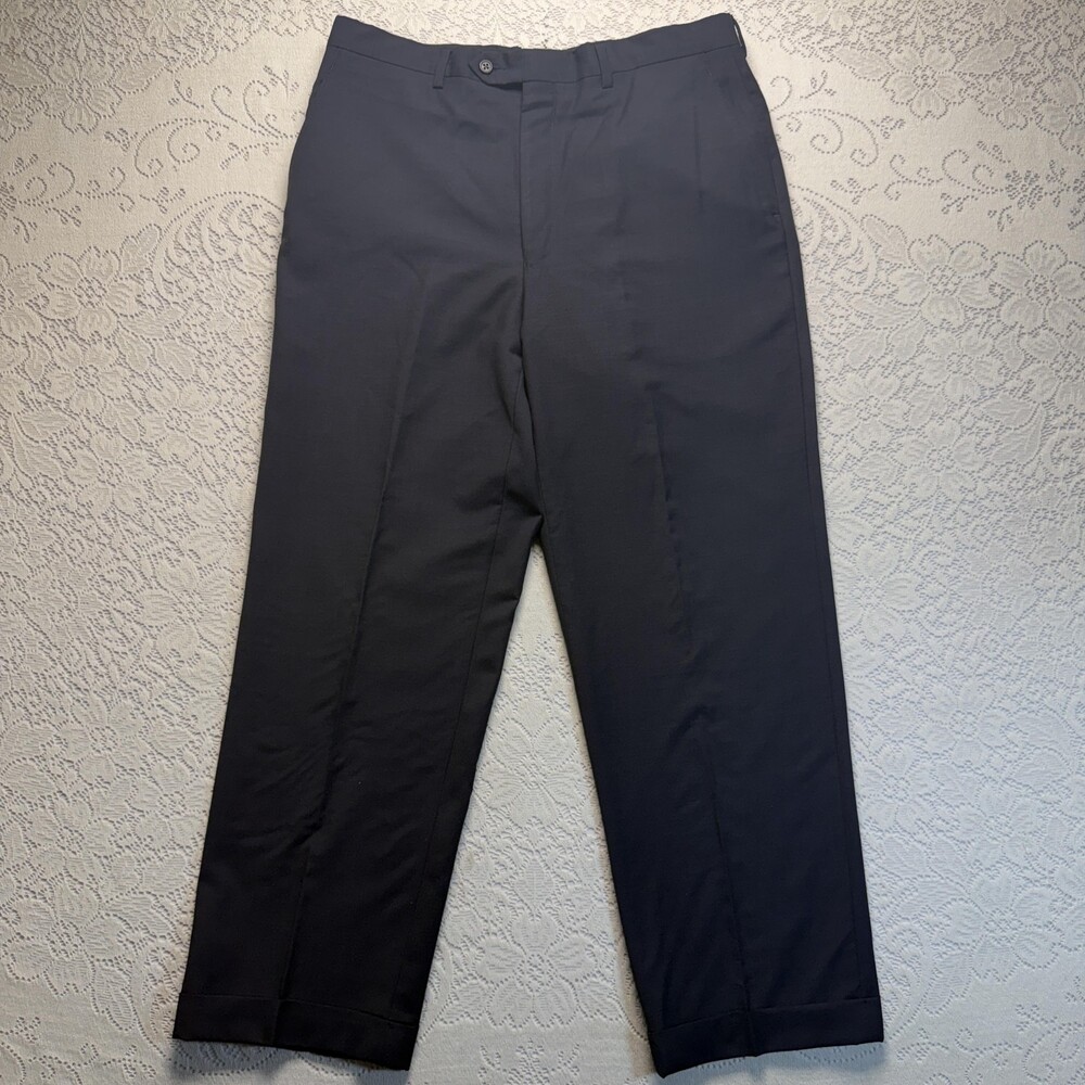 Jos. A. Bank Signature Dress Pants Mens 32x28 Blue Wool Lined Slim Straight